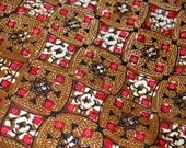 Vintage 60s Indonesian batik fabric / 1960s java javanese sarong / mid century tribal ethnic / home decor art craft sewing yardage