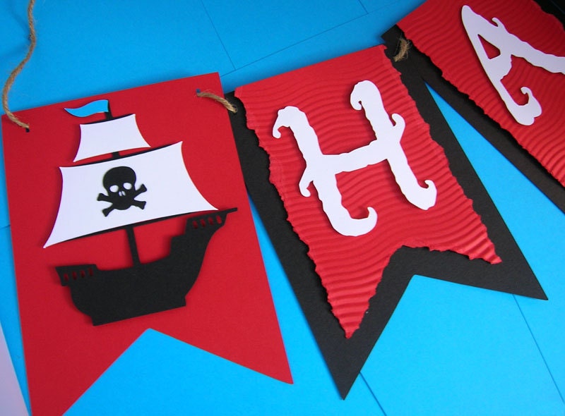 Pirate Ship Birthday Banner