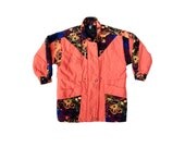 Rare 80s GAP Abstract / Neon Parka - L