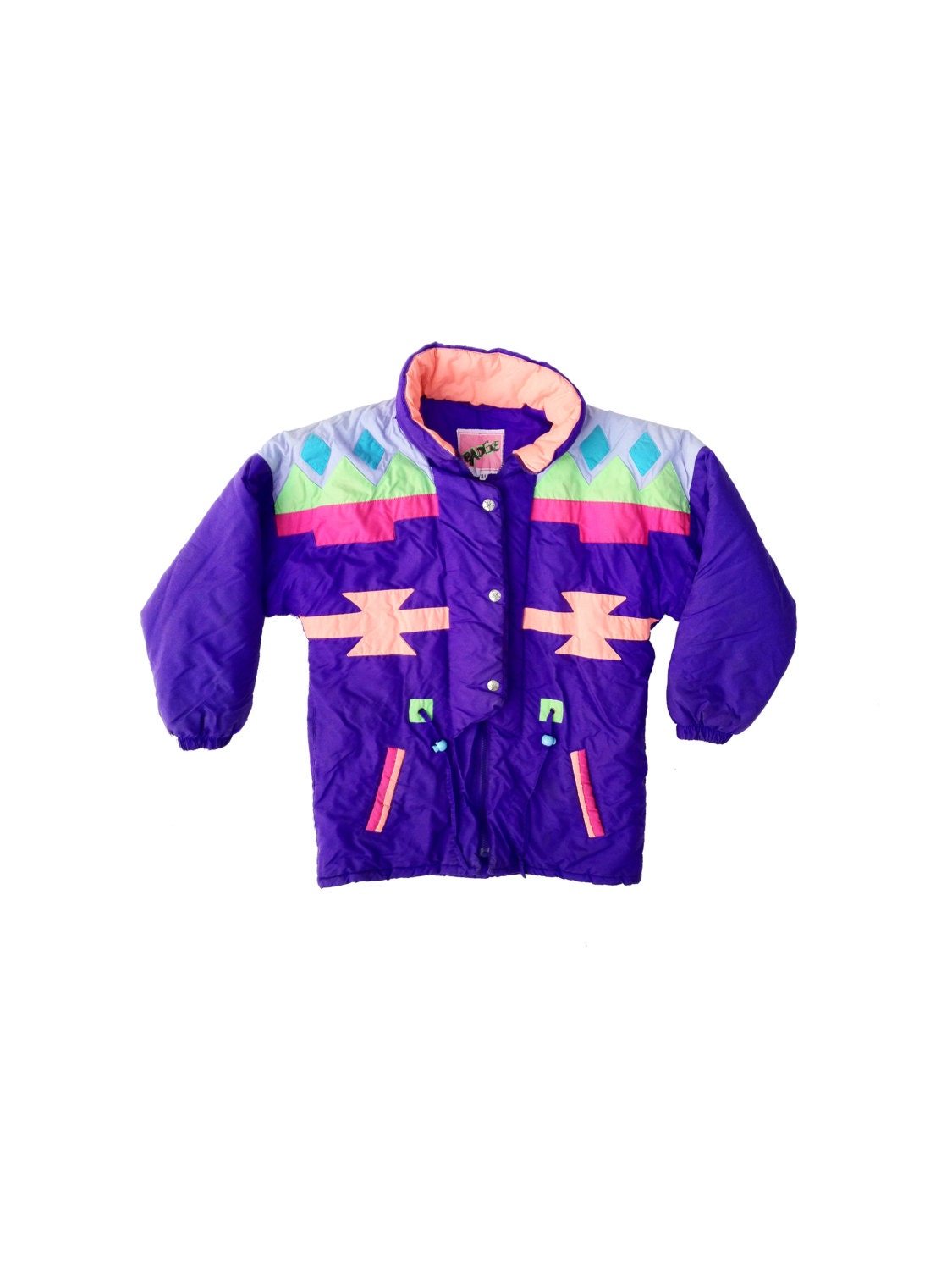 Wicked 80s Neon Indian Badge Parka - XS / S