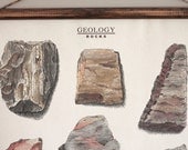 Rocks - Geology - canvas poster - vintage educational chart illustration ROP2001B
