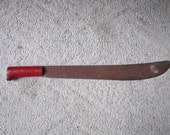 Vintage Chippy Red Machete... wall hanger rustic decor