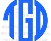 7" Bold Circle Monogram Vinyl Decal Sticker - ANY Color