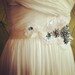 STUNNING Bridal Belt, Vintage Blue Brooches, Crystal Jewelry, French Lace, Feather, Petersham ribbon "SOMETHING BLUE"