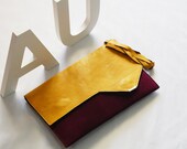 20% off Large Evening Clutch - purple & yellow - with a braided bracelet