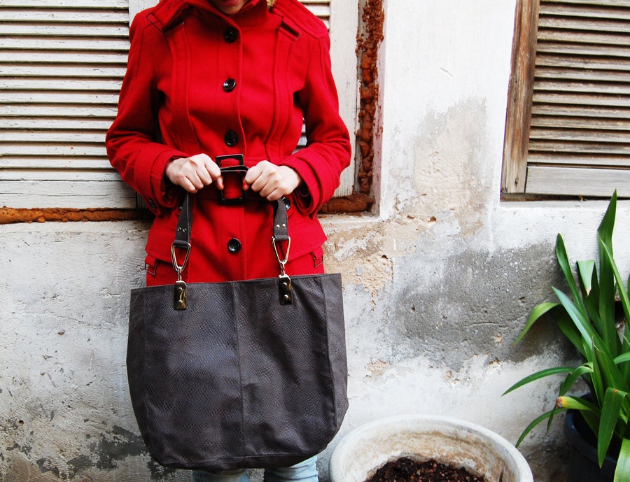 30% off Dark Brown Leather Tote bag - everyday brown bag