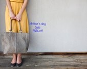 30% off Grey Leather Tote, grey tote bag, everyday bag