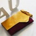 SALE - 50% off Large Evening Clutch - purple & yellow - with a braided bracelet