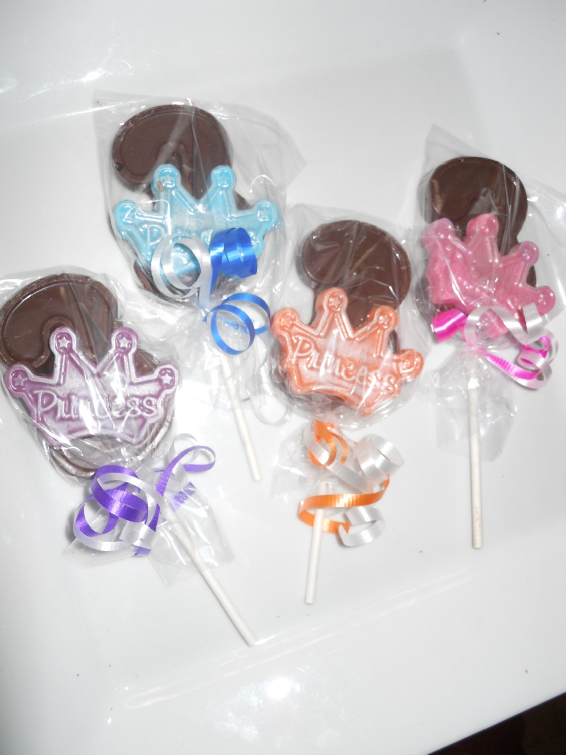 12 Princess Crown 3rd Third Birthday Gourmet Chocolate Lollipops Gifts Party Favor Kids