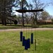 Drift wood windchime with blue glass, and glass beads