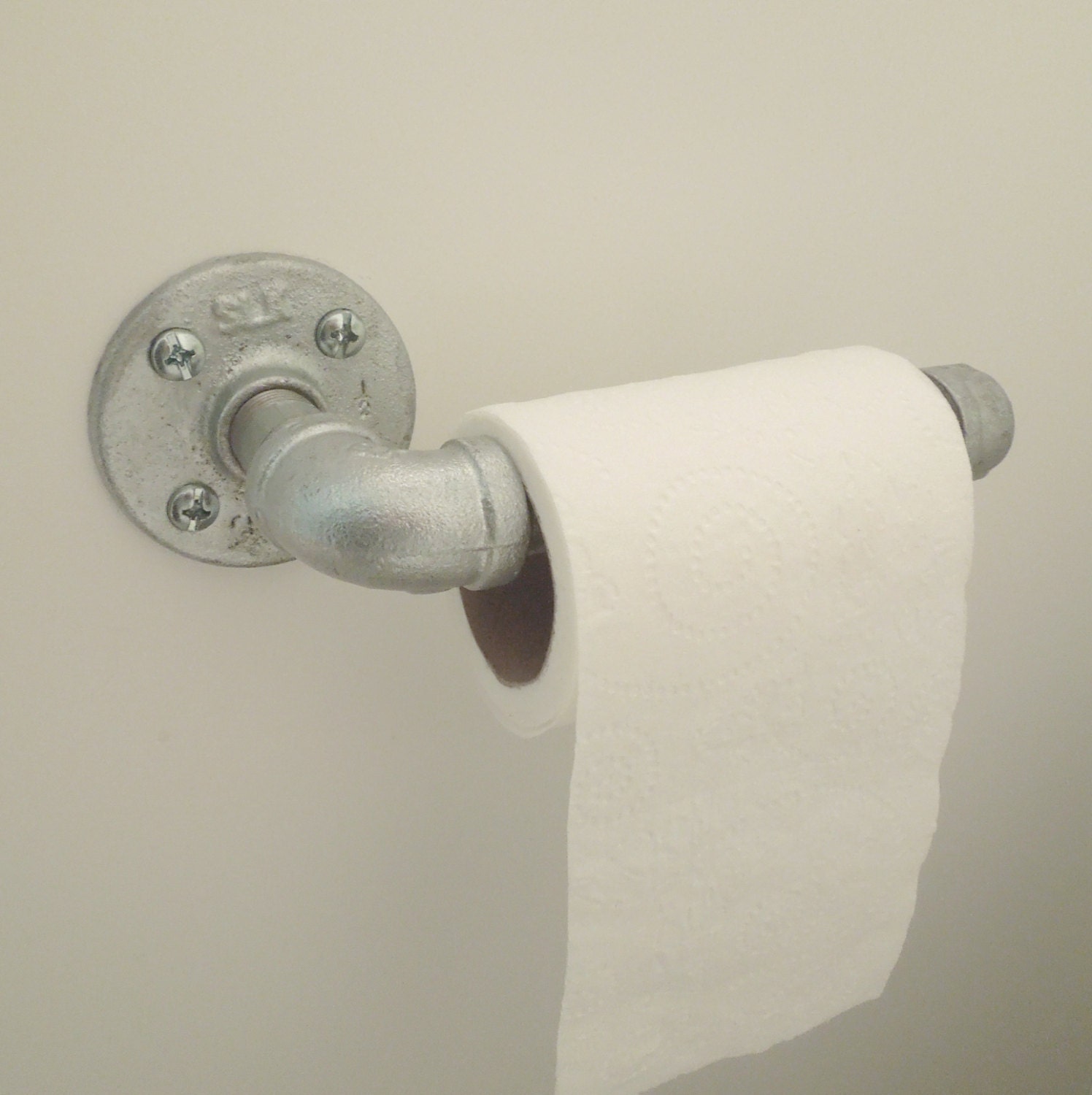 Plumb-Good toilet paper roll....silver...chrome....plumbing parts....by wreckd on etsy