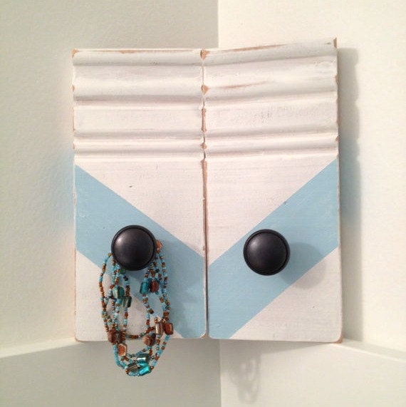 knobs hooks storage....aqua pair.... by Wreckd on Etsy.