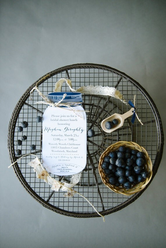 Mason Jar Invitation, Press printed, Cut and Assembled by Libby Lane Press Il_570xn