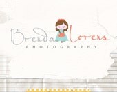 Hand drawn logo character pretty logo design and watermark photographer branding photography logo boutique logos