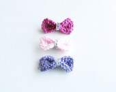 Girls Knit Hair Bow Set, Baby Hair Bows, Girls Hair Clip Set, Toddler Hairclips, Hair Accessories, Bling