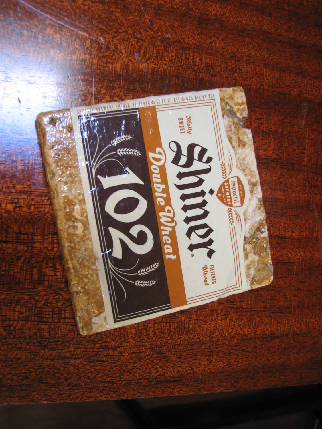 Shiner 102 Double Wheat Natural Stone Coaster