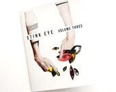 art zine: stink eye no.3  --  full color, zines, original art collages, booklet, red, yellow, love, writing, poetry, portraits