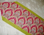 Table Runner  Chevron Rosy Pink & Lime Green Brunch centerpiece