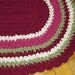 BRIGHT VINTAGE Rag Rug...   Reserved for Phyllis..  Scalloped..   39" x 33"