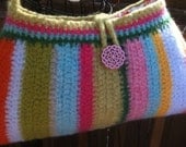 Felted Striped Purse - Crochet Striped Purse - 100% Handmade - OOAK - Spring Purse - Ready to Ship
