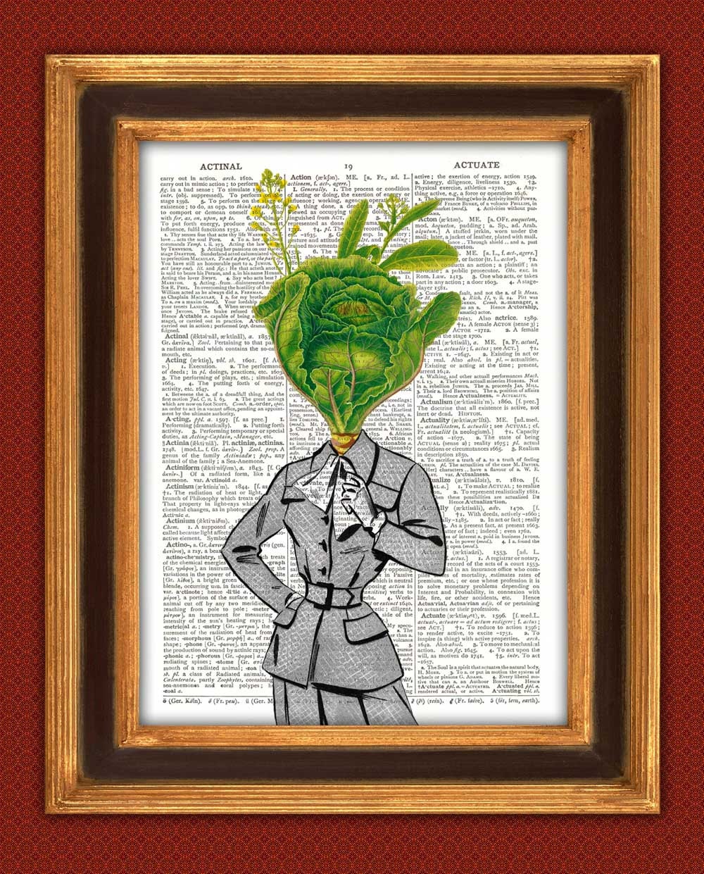 Kitchen dictionary art print, Cabbage Lady  Print, Wall Art, Kitchen Art,  Print vintage dictionary, decorative arts