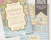 Shabby Chic Invitation - Baby Shower / Wedding Shower - PRINTABLE INVITATION DESIGN