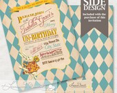 Alice in Wonderland Invitation / Mad Hatter Tea Party - Printable Birthday or Wedding /  Baby Shower - Teal