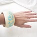 Ultramarine Green feminine mint and cream set of bracelet and earrings,modern and vintage, bridesmaid gift