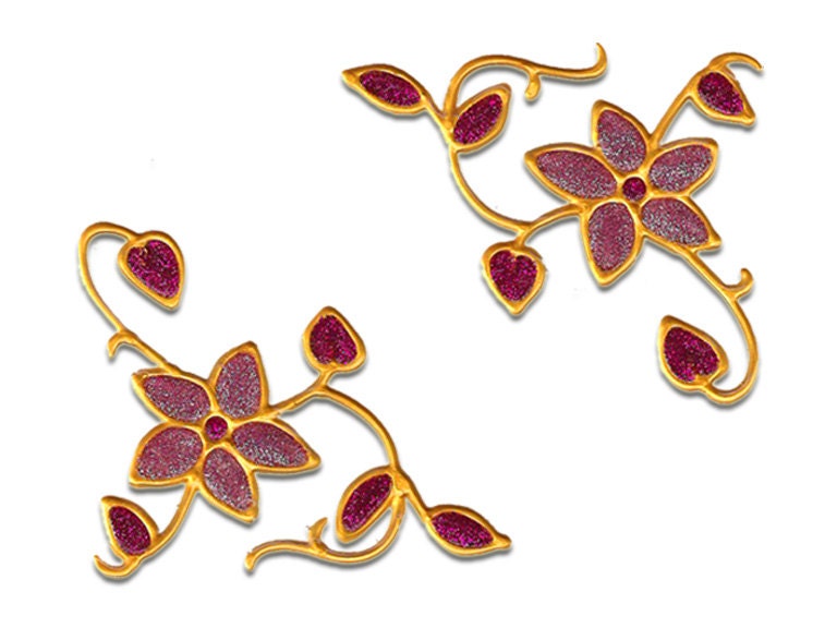 Flowers corners - Window / mirror frame - handmade  sticker / decals - home decor - stained glass window cling decoration - suncatcher