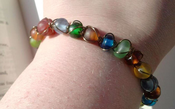 Iris - Wire Wrapped Glass Bracelet