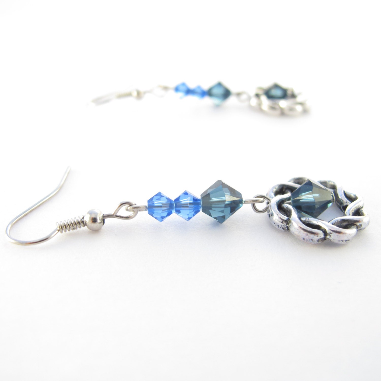Blue Crystal Earrings, Swarovski Crystallized Elements