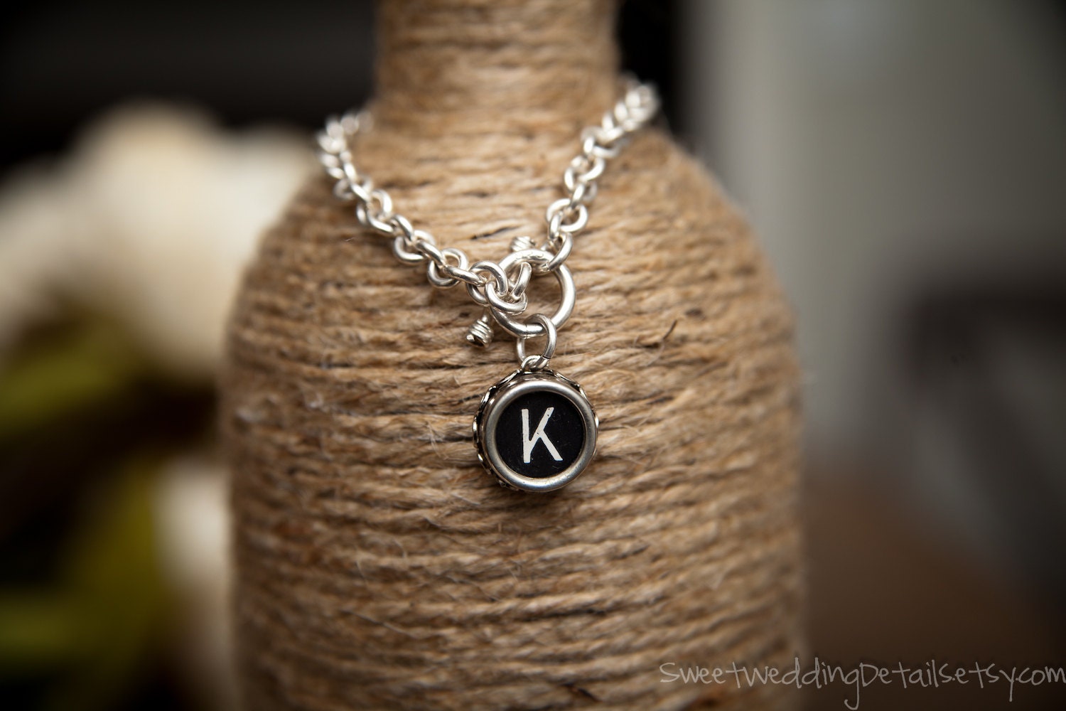 Typewriter Key Charm Bracelet for you, your special ladies, mom or other special lady in your life