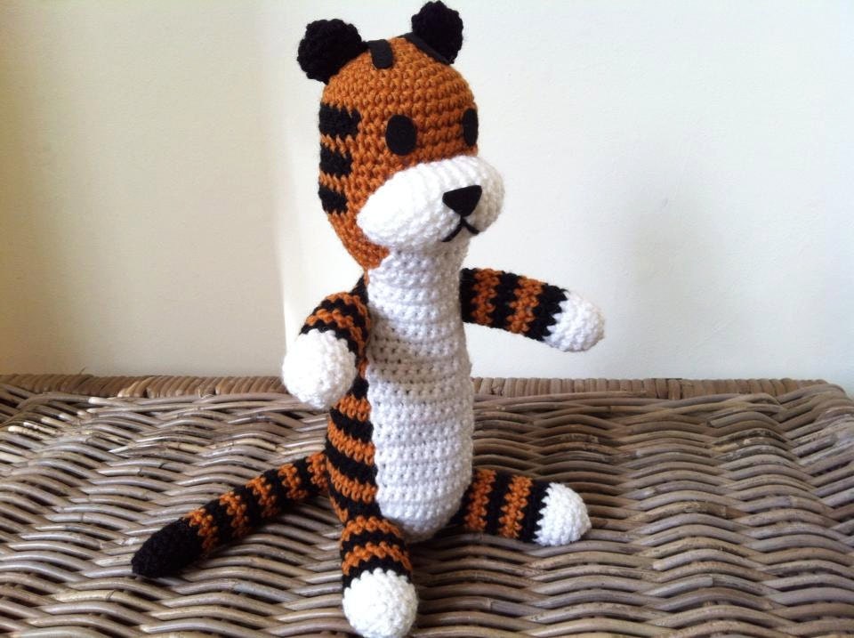 Large version Harold the tiger plush doll crochet big amigurumi (inspired by Calvin and Hobbes)