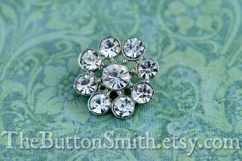 Rhinestone Button "Violet" (18mm) RS-002- 5 piece set S