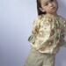 Bella Blouse for Girls 12M-10Y PDF Pattern & Instructions -3/4 sleeves-ruffles-elastic waist-drawstring tie-contrasting neckline-easy sew