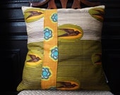 GOMIS Sparrow Patchwork: African Wax Print Pillows and Pillow Covers, Two-toned