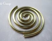 12 Gauge Brass Spiral Earrings