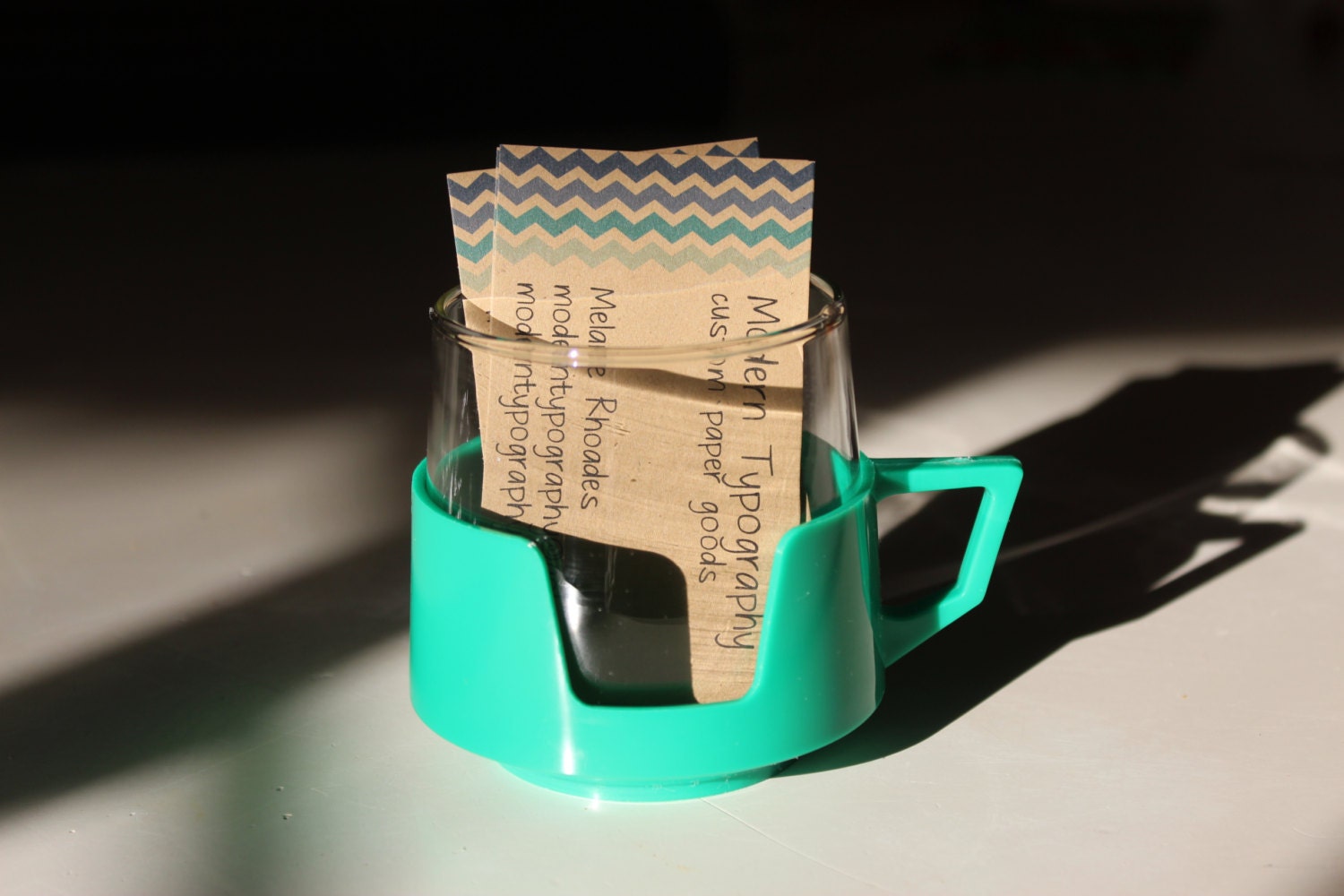 Kraft Business Cards Spring 2013 Pantone Modern Colors Chevron - Set of 100