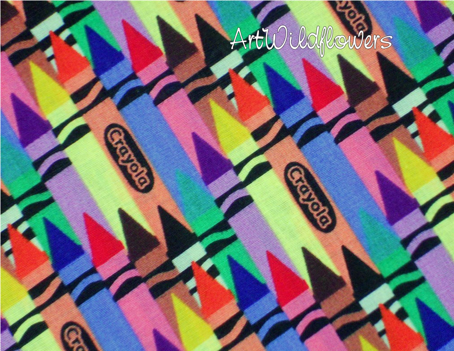 Fabric Crayola Crayon Quilting Fabric for Kids by ArtWildflowers