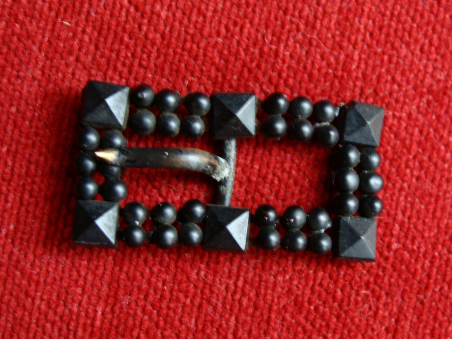 Antique Mourning Belt Buckle-Gutta Percha-Stones-Brass-Jewelry-Jet-Black-Estate-Vintage-Victorian-Old Funeral Fashion-Gothic-Accessory-Goth