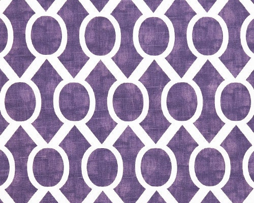12x72" Table Runner in Large Trellis Geometric Contemporary Pattern Purple and White   Weddings Home Decor Showers  - Customizable