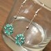 Blue Colored Copper Wire Crochet Earrings with Silver