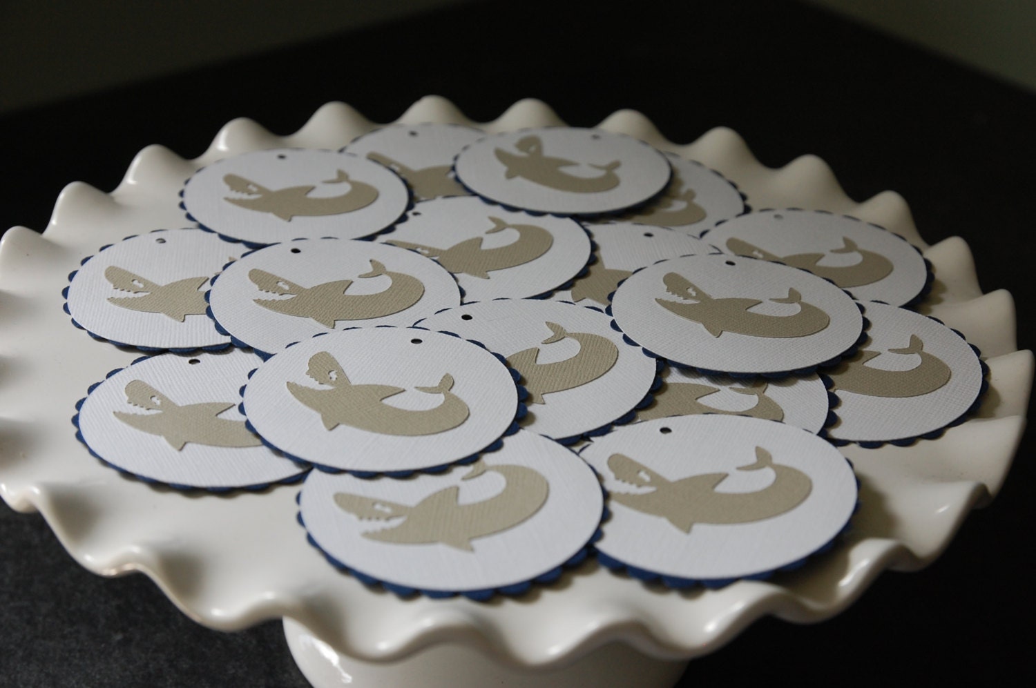 Shark Favor Tags, Shark Tags, Shark Birthday Party, Shark Decorations, 12 pcs, Navy Tag Il_170x135