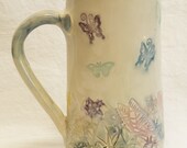 Stoneware 20oz ceramic butterfly mug 20C093