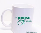 Custom Nurse Coffee mug gift personalized with Name and stethoscope, Graduation gift