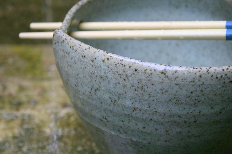Heart shaped chopstick bowl, celadon gray green, rustic minimal kitchen.