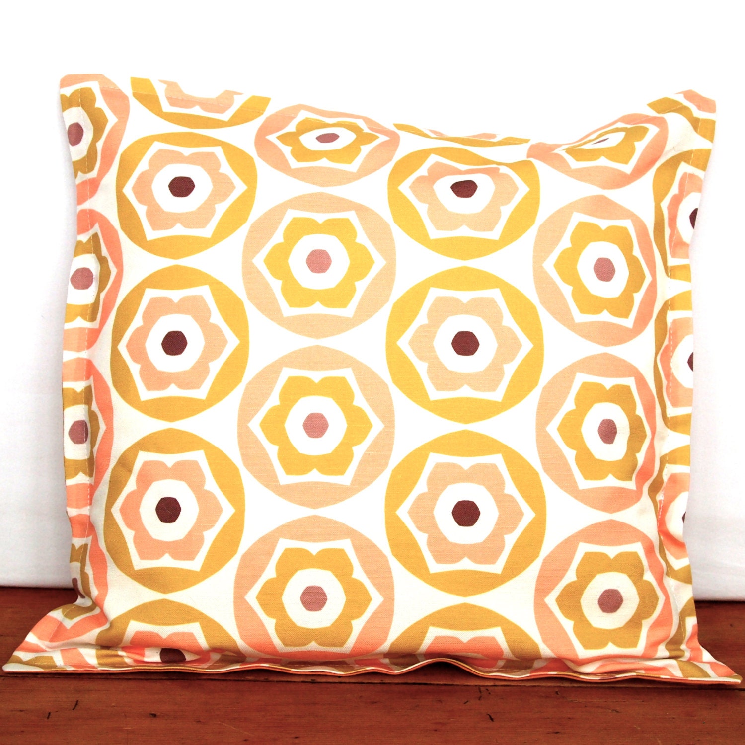 Mustard Girly Flowers Cushion Pillow