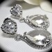 Bridal jewelry - Cubic Zirconia's - Sterling Silver - Heart  posts -  Clear crystal - Brides earrings - Sparkling teardrops-