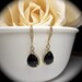 Black and gold earrings - Bridal jewelry - 14k Gold over Sterling Cubic Zirconia ear wires - Formal earrings - Bridesmaids