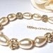 Bridal jewelry - Pearl bracelet - Gold pearls - Swarovski's gold crystal fireballs - Gold filled - Extender - Brides bracelet